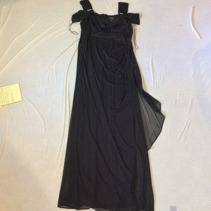 NEW R & M Richards Black Floor Length Gown sz 12